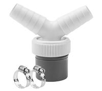 SHYSBV Double Connection Y Adapter for Dishwasher & Washing Machine Drain, 18-24mm Inlet to 40mm Outlet Pipe, Includes 2 Hose Clamps