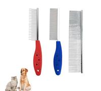 SHYSBV Double-Sided Metal Cat Comb & Flea Comb - Extra Fine & Coarse Teeth, Rounded for Skin Protection, Detangles Matted Fur, Removes Fleas, Undercoat & Dirt (Also for Dogs)
