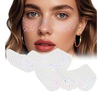 SHYSBV Glitter Freckles Face Tattoo, 12 Pcs Multichrome Holographic Sparkle Face Glitter Speckle Patches, Waterproof Temporary Tattoo Stickers for Festival Rave Cosmetics Women Girls