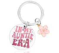 SHYSBV In My Auntie Era Keychain,Auntie Keyring,Funny Auntie Keyring Gifts,Auntie Era,Key Chain Gift Ideas from Niece Nephew,Birthday Leaving Gifts for Aunt Women