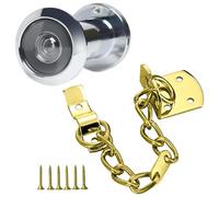 SHYSBV Wide Angle Door Spy Hole Door Viewer Security Peephole for Front Door Narrow Door Chain Lock + Door Viewer - Enhanced Home Security with Chain Lock and Peephole