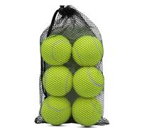 SHYUJAJIE Tennis Balls, 6 Pack Training Tennis Balls,High Elasticity Practice Tennis Balls for Beginner, Exercise Playing Balls for Pet Dog (Yellow)