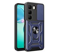 SHYXGLON Case for Infinix Hot 50 4G with Slide Camera Cover, Camera Protector Magnetic Hybrid Rugged Ring Kickstand Cover Military Armor Shockproof Case for Infinix Hot 50 4G (Blue)