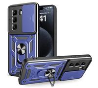 SHYXGLON Case for Infinix Hot 50 Pro 4G with Slide Camera Cover, Camera Protector Magnetic Hybrid Rugged Ring Kickstand Cover Military Armor Shockproof Case for Infinix Hot 50 Pro (Blue)