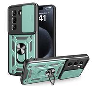 SHYXGLON Case for Infinix Hot 50 Pro Plus with Slide Camera Cover, Camera Protector Magnetic Hybrid Rugged Ring Kickstand Cover Military Armor Case for Infinix Hot 50 Pro Plus (Green)