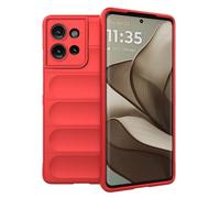 SHYXGLON Case For Motorola Moto Edge 50 Liquid Silicone Bumper, Motorola Edge 50 Cover Rubber Soft TPU Ultra Thin Flexible Rugged Armor Shockproof Anti-Slip Case for Moto Edge 50 (Red)