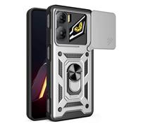 SHYXGLON Case for ZTE Nubia Neo 3 5G with Slide Camera Cover, Camera Protector Magnetic Hybrid Rugged Ring Kickstand Cover Military Armor Shockproof Case for ZTE Nubia Neo 3 5G (Silver)