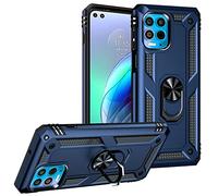 SHYXGLON for Motorola G100 Case Motorola Moto G100 Case Stand Cover Ring Holder Bracket Hybrid Armor Military Grade Double Layer Heavy Duty Anti Scratch Shockproof Kickstand Cover (Blue)