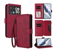 SHYXGLON Wallet Case Compatible with Cubot P90, Premium Leather Wallet Cover [Wrist Strap] [Card Slots] [Magnetic Closure] Kickstand Flip Case for Cubot P90 (Red)