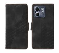 SHYXGLON Wallet Case Compatible with Infinix Hot 50i 4G, Premium Leather Wallet Cover [Wrist Strap] [Card Slots] [Magnetic Closure] Kickstand Flip Case for Infinix Smart 9 4G (Black)