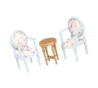 SHYYOULQE 1/12 Scale Dollhouses Tiny Table and Chairs Set Realistic Design Safe for Children Realistic Design Safe for Chairs Compact Playroom Decors