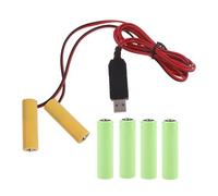 SHYYOULQE 1 Set False Battery Eliminators USB to 2 AA Power Supply Adapter Cord Instead of 3pcs .5V AA LR6 Batteries Power Supply Adapter