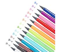 SHYYOULQE 12 Pcs Brush Pen Set Watercolour Coloring Marker 0.4mm Felt Tip Colouring Bible