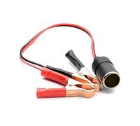 SHYYOULQE 12V Battery Terminals Clip-on Car Socket Female Adapter Extension Cord Plug Socket With Battery Clamp Adapter