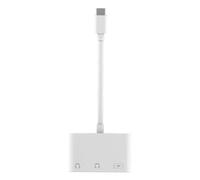 SHYYOULQE Advanced USB C Dongle with Clear Sound and 60W Power Compatibility Multi Device USB C Sound Splitter