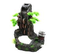 SHYYOULQE Artistic Resin Aquarium Waterfall Ornament with Moving Waterfall Effect Natural Mountain Scenery for Water Habitats Aquarium Landscape with Flowing Waterfall
