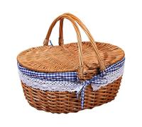 SHYYOULQE Durability Wicker Picnics Basket Vintage Styles Traditional During Outdoor Event Romantics Date Basket
