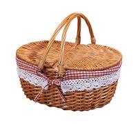 SHYYOULQE Durability Wicker Picnics Basket Vintage Styles Traditional During Outdoor Event Romantics Date Basket