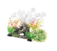 SHYYOULQE Fishtanks Scene Decoration with 7Pieces Artificial Fishtanks Plant and Cave Rock Aquariums Landscaping Corals Grass Aquariums Decorations