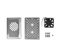 SHYYOULQE For RPI 5 Cover Case with 40cm PWM Cooling Fan for RPI5 Computer Board Protective Box Housing Silver Protective