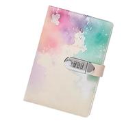 SHYYOULQE Leather Notebook Writing Journal with Combination Password Planner Lockable Lined Diary with Pen Holder 5.7x8.5Inch Notebook with Code for Girls