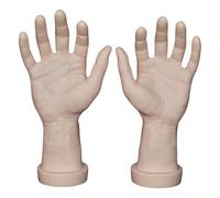 SHYYOULQE Set of 2 Human Hands Display Stand Faux Hands for Painting Presentations and Store Displays Realistic Appearance Left and Right Hand Model