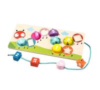 SHYYOULQE Shape Sorting Activity Toy for Children Ages 3+ Featuring Multicolor Stringing Bead Design Creative Pattern Building Game with Wooden Snakes for Preschoolers to Logical Thinking