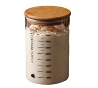 SHYYOULQE Sourdough Starter Container Clear Glass Jar with Wide Mouth and Lid Practical Fermentation Jar Sourdough Baking Supplies Clear Glass Canister