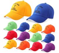 Shyyween 12 Pcs VBS Christian Hats Bulk for Sunday School Gifts Jesus Hats Bulk Religious Church Gifts Summer Baseball Caps