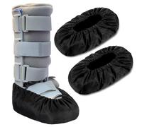 Shyyween 2 Pcs Air Cam Walking Boot Covers for Medical Fracture Cast Boots Shoe Covers for Broken Foot Ankle Recovery Protection Machine Waterproof Rain(Black,Small)