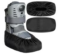 Shyyween 2 Pcs Air Cam Walking Boot Covers for Medical Fracture Waterproof Cast Boots Shoe Covers for Broken Foot Ankle Recovery Protection Machine Rain(Black,Medium)