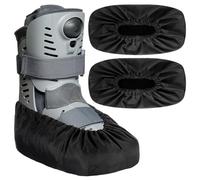 Shyyween 2 Pcs Air Cam Walking Boot Covers for Medical Fracture Waterproof Cast Boots Shoe Covers for Broken Foot Ankle Recovery Protection Machine Rain(Black,X-Large)