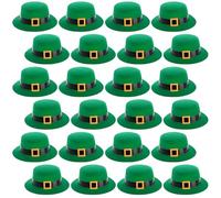 Shyyween 24 Pcs St. Patrick's Day Felt Top Hat with Paper Black Belts for Leprechaun Costume Irish Heritage Celebration Top Hat Parade Party Decorations for Pub Crawls Festive Events and Holiday