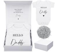 Shyyween - 4 Pcs Pregnancy Announcement for Husband, Baby Daddy, Hello Daddy Pregnancy Reveal Card Gift Box Gift for Husband and Couple