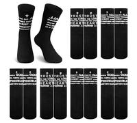 Shyyween 6 Pairs Christian Socks with Bible Verse Christian Gifts Ideas Religious Catholic Sock Novelty Funny Crew Socks for Men Women