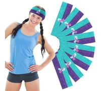 Shyyween 8 Pcs Suicide Prevention Awareness Headbands for Women Men Sports Sweatband for Yoga Running Gym Tennis