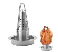 SHZMJL Beer Can Chicken Holder, Vertical Chicken Roaster Rack, 7 Inch x 9 Inch Stainless Steel Poultry Roaster Cooker for Grill Oven BBQ, All-Around Airflow, Quick Heat Absorption