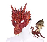 SHZMJL Head Skull Mask with Movable Jaw,3D Adult's Dragon Mask Party Cosplay,Scary Animal Face Masks Halloween Party Costume Cosplay for Adults Men (3D Dragon)
