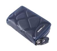 SHZZHS Multifunction Bag for Men and Women 5 Colors Calf Leather Double Zipper Key Ring Car Key Card Wallet (Color : E)