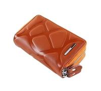 SHZZHS Multifunction Bag for Men and Women 5 Colors Calf Leather Double Zipper Key Ring Car Key Card Wallet (Color : D)