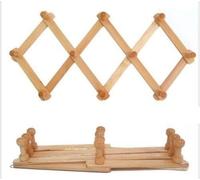 si 2x10 Peg Wooden hanger Expandable Wooden Coat Rack Hat Closet Hook Expanding Fold