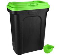 SI © 35LTR Pet Food Storage Container Cat Dog Dry Food Bird Seed Box Bin Flip Top Lid Scoop BIG green