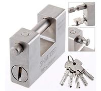 SI © 94MM Heavy Duty 1kg Padlock Lock with 5 Keys Hardened Solid Steel Industrial Protector Hardware Lock for Outdoor Use - for Garage Door, Containers, Shed, Locker and Warehouse