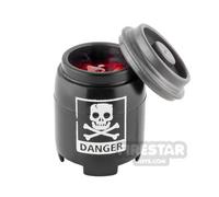 SI-DAN Minifigure Accessory BI120 Plastic Drum Danger BLACK