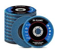 SI FANG 115mm Flap Disc Abrasive Angle Grinder Grinding Discs Set -40 60 80 120 Grit Assorted, 4 1/2inch Type 27 for Metal Wood Stainless Steel Welding Sanding Rust Removal, 10PCS