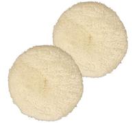 SI FANG 125mm Hook and Loop Wool Polishing Buffing Pads, Premium Natural Wool, Thick and Aggressive, for Painted Metallic Furniture Surfaces, Compound Cutting & Polishing (Pack of 2)