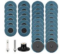 SI FANG 31 Pack 50mm Roll Lock Flap Disc Set for Die Grinder | 2 inch Quick Change Grinder Discs 40 60 80 120 Grit with 1/4" for Metal Wood Plastic