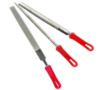 SI FANG 3Pcs Diamond Files Set Includes Half Round/Flat/Round, 150mm/6inch Diamond Coated Needle File Set for Metalwork & Wood, Jewellery Ceramic Tile Stone Jade Metal Hand File DIY Polishing Tools