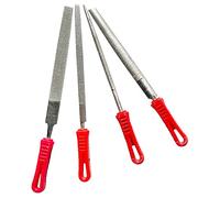 SI FANG 4Pcs 200mm 8" Diamond Files Set, Needle File Set Includes Half Round/Flat/Round/Triangle Assorted Metal File Set Rasps Tools, Suitable for Metalwork Wood Jewellery Ceramic Tiles Glass Stone