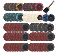 SI FANG 68Pcs Quick Change Sanding Discs 1 inch /25mm Mix Set with Disc Pad Holder for Die Grinder, Roll Lock Surface Conditioning Discs for Surface Prep Strip Grind Polish Finish Rust Paint Removal